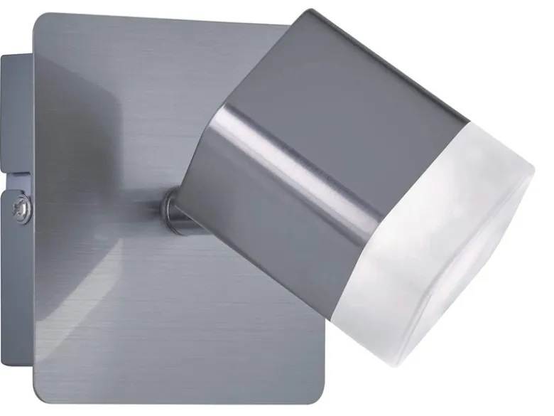 2er SET LED Wand- & Deckenstrahler Silber matt, Breite 10cm