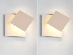 2er SET LED Wandlampen Beige verstellbar für indirekte Beleuchtung, Höhe 18cm