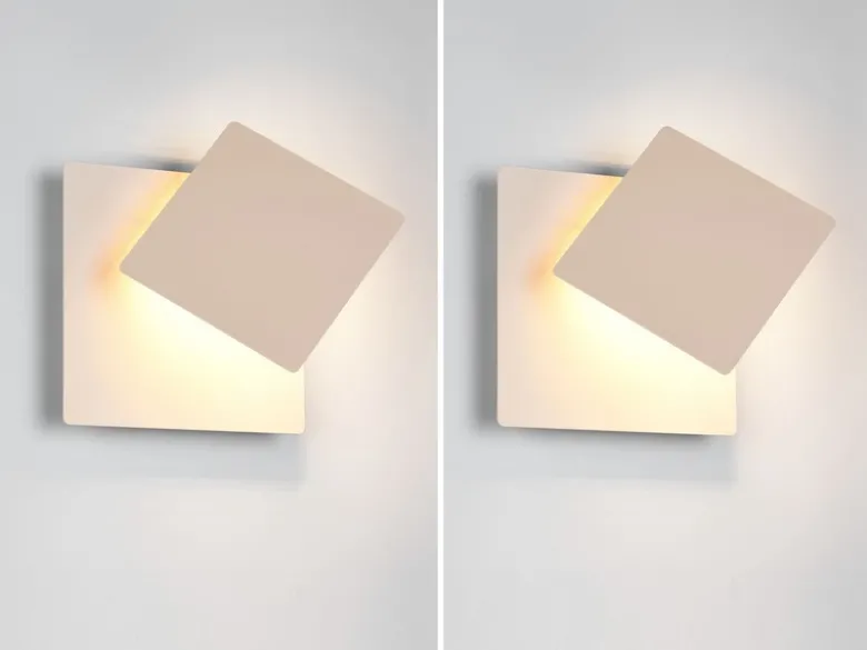 2er SET LED Wandlampen Beige verstellbar für indirekte Beleuchtung, Höhe 18cm
