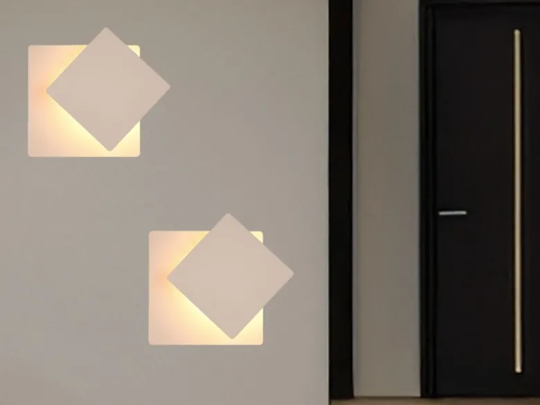 2er SET LED Wandlampen Beige verstellbar für indirekte Beleuchtung, Höhe 18cm