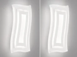 2er SET LED Wandlampen mit Schalter, dimmbar & Tageslicht, Höhe 43cm
