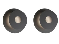 2er SET LED Wandlampen Schwarz rund mit verstellbarem Ring, Ø 18cm