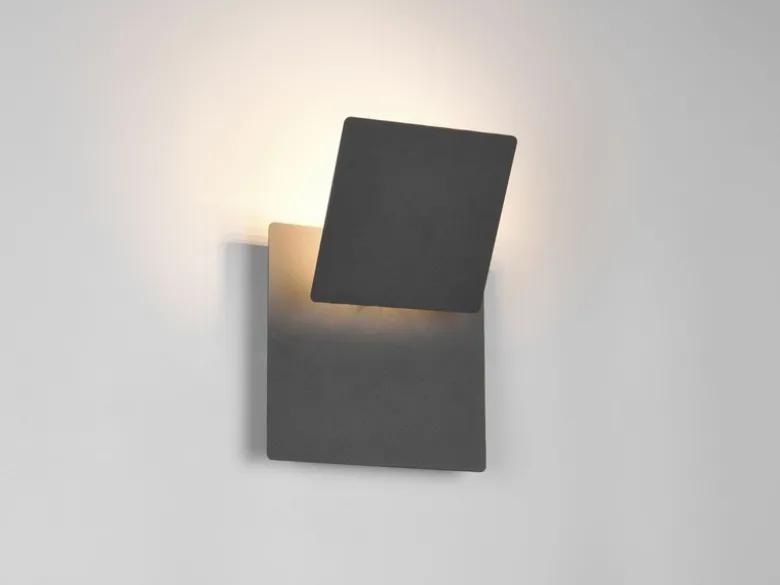 2er SET LED Wandlampen Schwarz verstellbar für indirekte Beleuchtung, Höhe 18cm