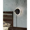 2er SET LED Wandlampen Schwarz mit Leselampe & Stecker, Ø 15cm