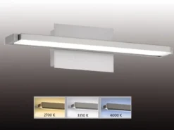 2er SET LED Wandlampen Silber schwenkbar & dimmbar, Breite 40cm
