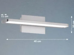 2er SET LED Wandlampen Silber schwenkbar & dimmbar, Breite 40cm