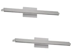 2er SET LED Wandlampen Silber schwenkbar & dimmbar, Breite 60cm