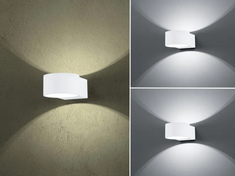 2er SET LED Wandlampen Weiß mit Up and Down Licht, Ø 10,5cm