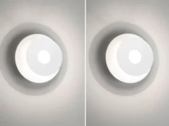 2er SET LED Wandlampen Weiß rund mit verstellbarem Ring, Ø 18cm