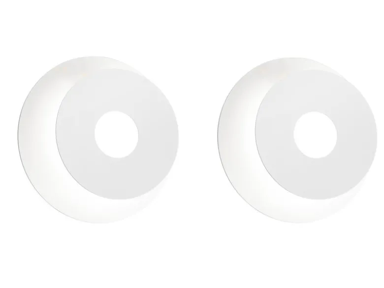 2er SET LED Wandlampen Weiß rund mit verstellbarem Ring, Ø 18cm