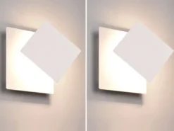 2er SET LED Wandlampen Weiß verstellbar für indirekte Beleuchtung, Höhe 18cm