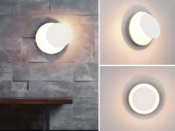 2er SET LED Wandlampen Weiß verstellbar für indirekte Beleuchtung, Ø 18cm