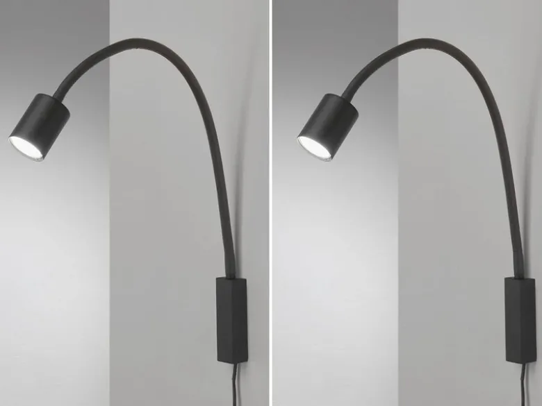 2er SET LED Wand Leselampen & Bettlampen mit Kabel und Stecker, Breite 6cm