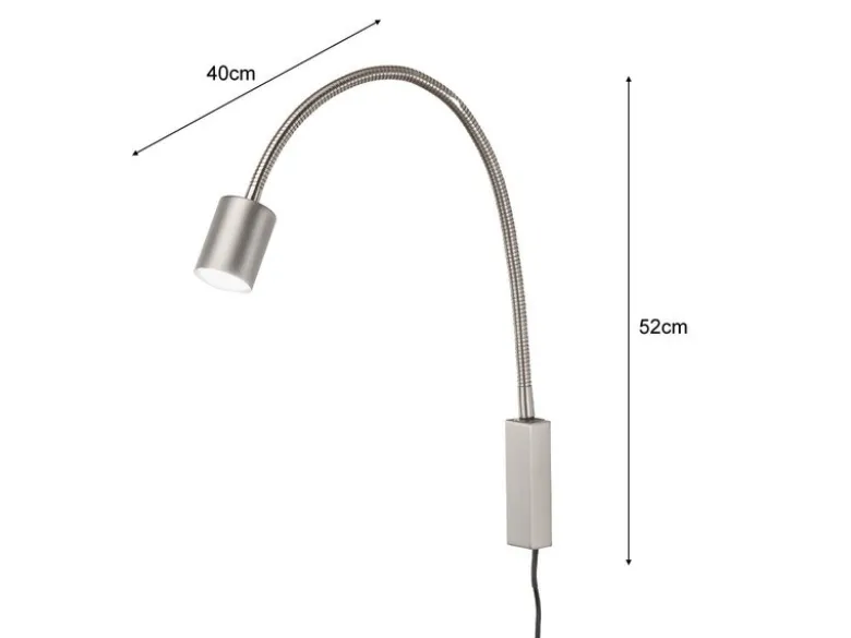 2er SET LED Wand Leselampen & Bettlampen mit Kabel und Stecker, Breite 6cm