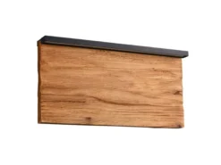 2er Set LED Wandleuchten aus Naturholz flach & dimmbar, Breite 30cm