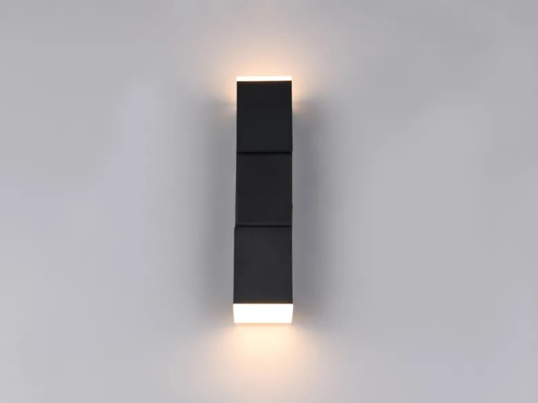 2er Set LED Wandleuchten für innen schwenkbar Schwarz, Höhe 17cm