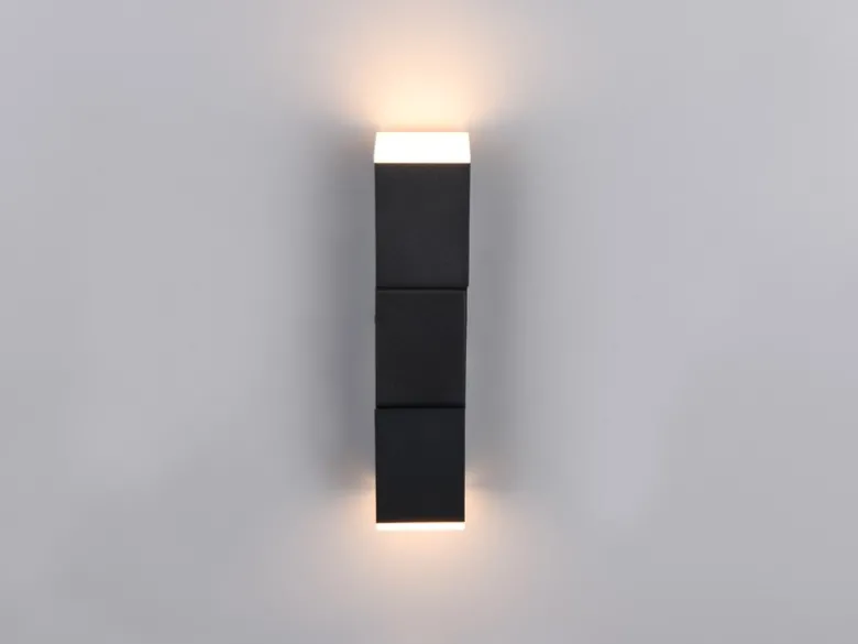 2er Set LED Wandleuchten für innen schwenkbar Schwarz, Höhe 17cm