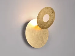2-er Set LED Wandleuchten mit indirekter Beleuchtung Gold, Ø 18cm