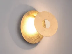 2-er Set LED Wandleuchten mit indirekter Beleuchtung Gold, Ø 18cm