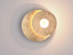 2-er Set LED Wandleuchten mit indirekter Beleuchtung Gold, Ø 18cm