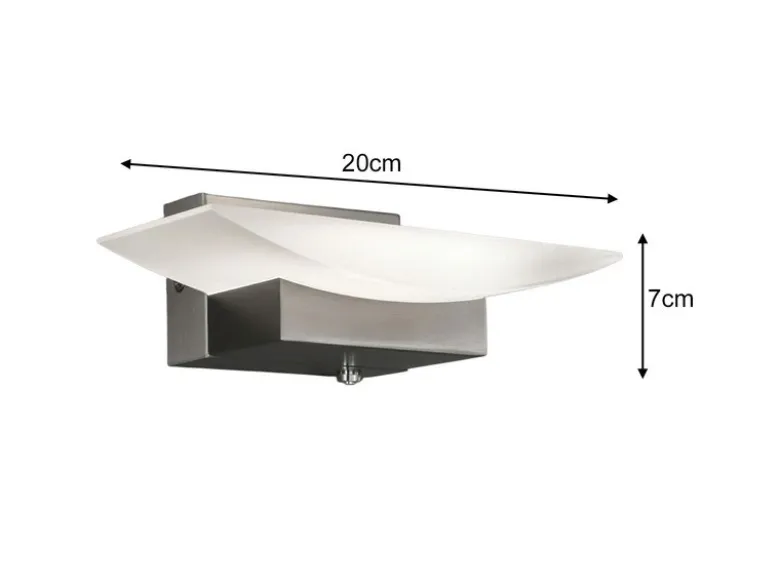 2er SET LED Wandleuchten Silber mit Schalter, dimmbar & CCT, Breite 20cm