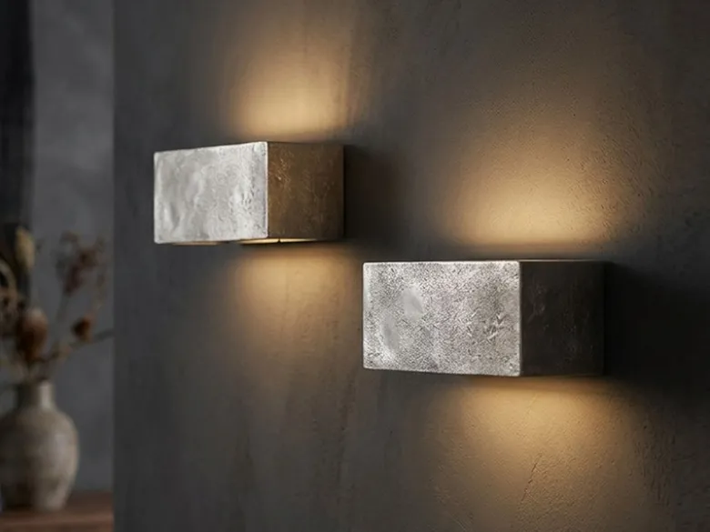 2er SET LED Wandleuchten Up Down, Silber Antik, verstellbares Licht, Breite 23cm