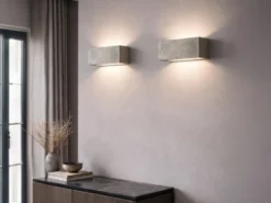 2er SET LED Wandleuchten Up Down, Silber Antik, verstellbares Licht, Breite 23cm