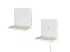 2er Set LED Wandleuchten Weiß mit Stecker, Schalter & Ladefunktion, Höhe 20cm
