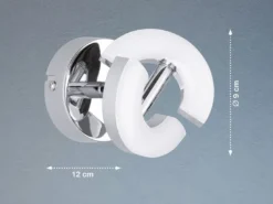 2er SET LED Wandstrahler Chrom, Spot drehbar, Breite 9cm
