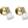 2er Set LED Wandstrahler Messing mit Glas Lampenschirm, Breite 10cm