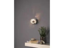 2er SET LED Wandstrahler, Metall in Blattsilber, Breite 10cm