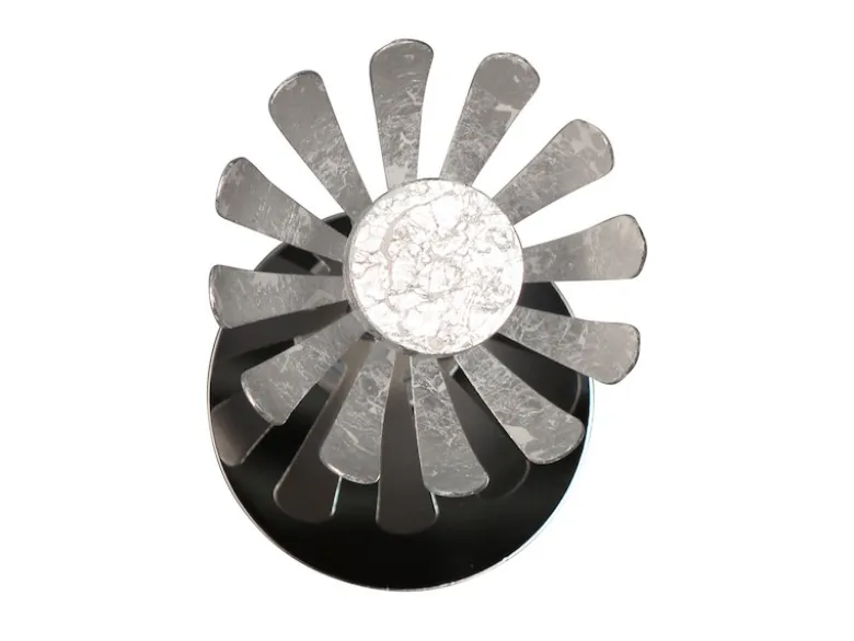 2er SET LED Wandstrahler, Metall in Blattsilber, Breite 10cm