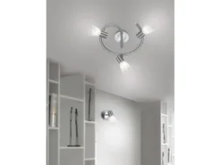 2er Set LED Wandstrahler Silber mit Glas Lampenschirm, Breite 10cm