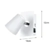 2er Set LED Wandstrahler Weiß mit Schalter, Breite 7,5cm
