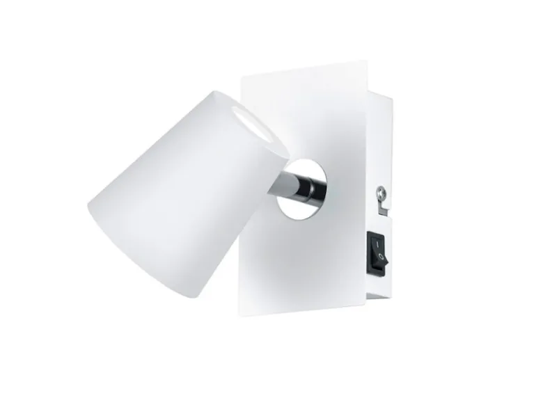 2er Set LED Wandstrahler Weiß mit Schalter, Breite 7,5cm