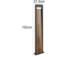 2er Set LED Wegeleuchten in Anthrazit & Holzoptik, Höhe 100cm