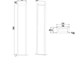 2er Set LED Wegeleuchten in Anthrazit & Holzoptik, Höhe 100cm