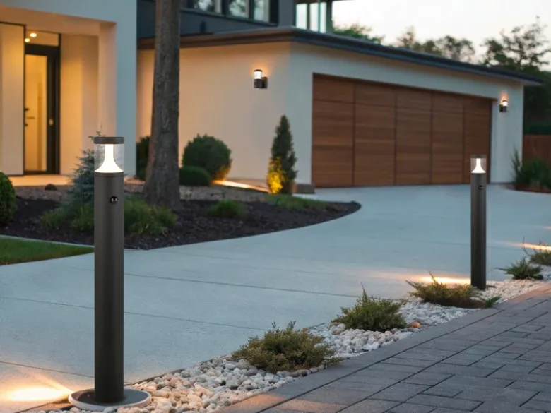 2er Set LED Wegeleuchten mit Bewegungsmelder zur Reihenschaltung, Höhe 100cm