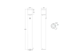 2er Set LED Wegeleuchten mit Bewegungsmelder zur Reihenschaltung, Höhe 100cm