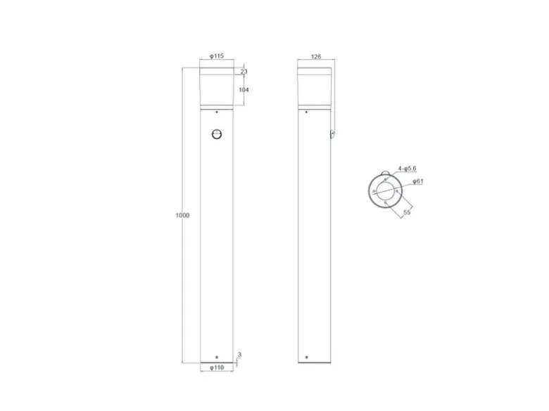 2er Set LED Wegeleuchten mit Bewegungsmelder zur Reihenschaltung, Höhe 100cm