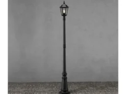 2er-Set Mastleuchte FIRENZE, E27, Aluminium schwarz, inkl. Pfahl und Fundament