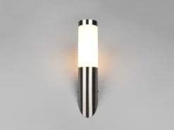 2er Set moderne LED Außenwandleuchten aus Edelstahl in Silber, Höhe 39cm