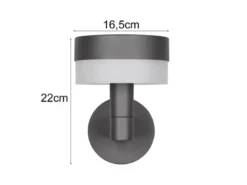 2er Set moderne LED Außenwandleuchten aus Aluminium in Anthrazit, Höhe 22cm
