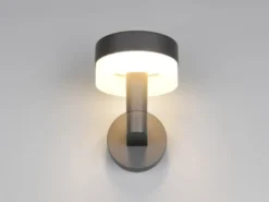 2er Set moderne LED Außenwandleuchten aus Aluminium in Anthrazit, Höhe 22cm