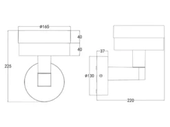 2er Set moderne LED Außenwandleuchten aus Aluminium in Anthrazit, Höhe 22cm