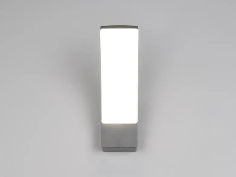 2er Set moderne LED Außenwandleuchten aus Aluminium in Anthrazit, Höhe 22,5cm