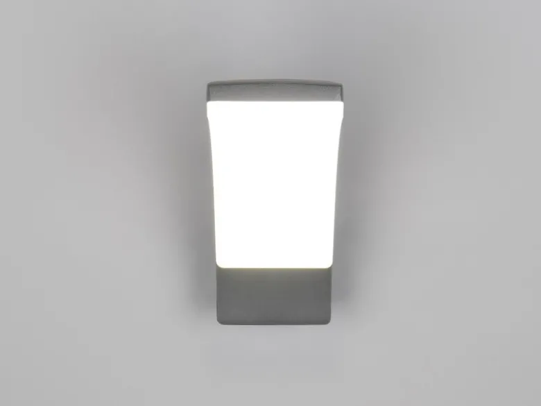2er Set moderne LED Außenwandleuchten aus Aluminium in Anthrazit, Höhe 22,5cm
