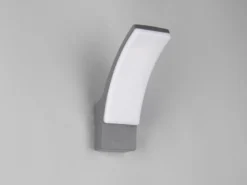 2er Set moderne LED Außenwandleuchten aus Aluminium in Anthrazit, Höhe 22,5cm