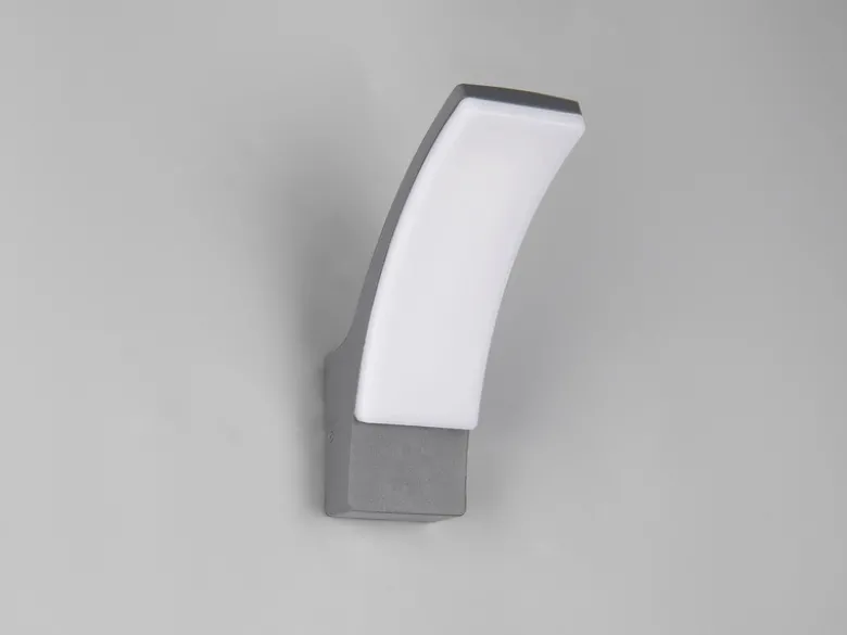 2er Set moderne LED Außenwandleuchten aus Aluminium in Anthrazit, Höhe 22,5cm