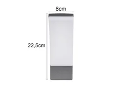2er Set moderne LED Außenwandleuchten aus Aluminium in Anthrazit, Höhe 22,5cm